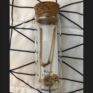 Kris Nations Jewelry Gold Love Script Necklace